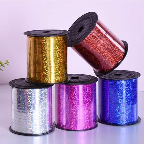 500 Yards Crimped Curling Ribbon, Shiny Gift Wrapping Balloon String Roll Ribbon for Baskets, Flowers, Party Decoration,Black in Saudi Arabia