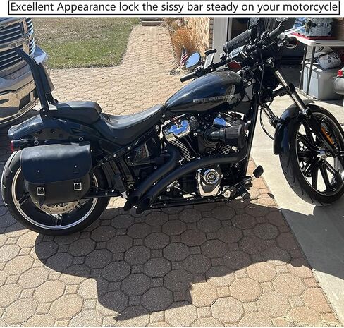 مسند ظهر للركاب باللون الأسود القياسي مع مجموعات أدوات الإرساء لـ Harley Street Bob FXBB Heritage FLHC 2018-2023 Softail Slim FLSL Deluxe FLDE 2018-2021، Softail Standard 22-23 (ارتفاع 23 بوصة) in Kuwait