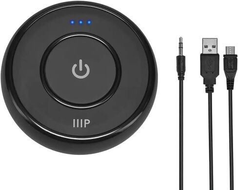 جهاز استقبال بلوتوث مونوبرايس مع ميكروفون، يمكنك بث الصوت من هاتفك أو مصدر صوت بلوتوث آخر إلى الأجهزة التي لا تعمل بتقنية البلوتوث، أسود صغير in Kuwait