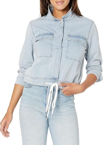 Tribal Women's Denim Crop Jacket W/Cord & Snap Closure in Saudi Arabia