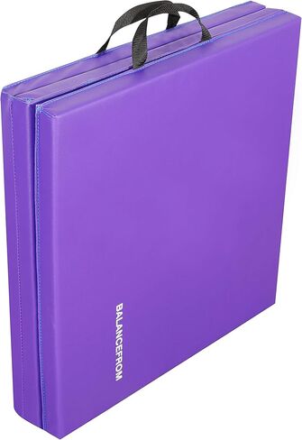 بساط تمرين BalanceFrom بسمك 1.5 بوصة قابل للطي بثلاثة أضعاف مع مقابض حمل لفنون القتال المختلطة والجمباز وصالة الألعاب الرياضية المنزلية in Kuwait