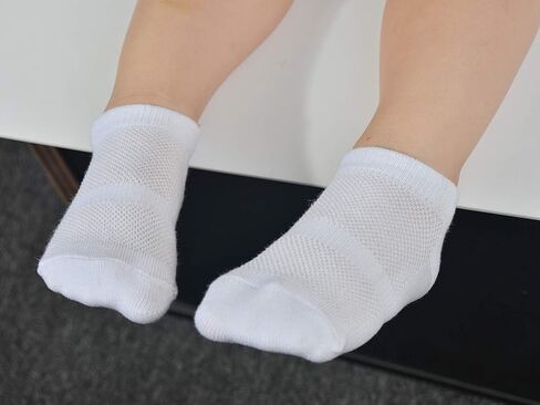 جوارب EPEIUS Grip للكاحل قطنية قابلة للتنفس شبكية غير قابلة للانزلاق/الانزلاقية لحديثي الولادة والرضع والأطفال الصغار 6/12 حزمة in Kuwait