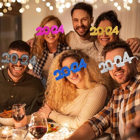 5 Pcs 2024 Graduation Glasses 2024 Plastic Eyeglasses Glitter Frames Glasses Class of 2024 Party Eyewear Decorations for Graduation Party Favor Photo Props, 5 Colors in Saudi Arabia