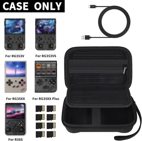 حافظة صلبة متوافقة مع RG353V/ لـ RG35XX/ لـ RG35XX Plus/ لـ RG353VS/ لوحدة التحكم في الألعاب المحمولة باليد R36S، صندوق منظم تخزين الألعاب المحمول باليد لمحاكاة كلاسيكية صغيرة فقط in Kuwait
