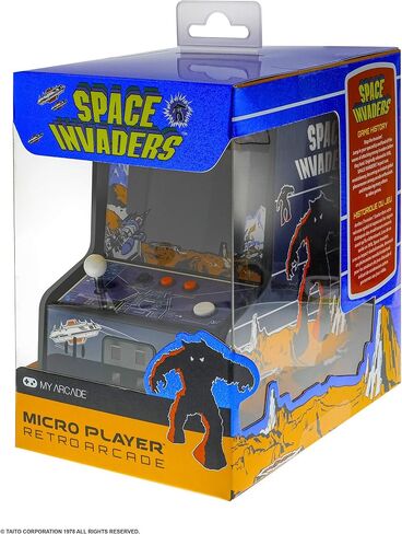 My Arcade Space Invaders Micro Player: لعبة فيديو Mini Arcade Machine، قابلة للتشغيل بالكامل، إصدار مميز قابل للتجميع مقاس 6.75 بوصة in Kuwait