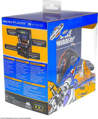 My Arcade Space Invaders Micro Player: لعبة فيديو Mini Arcade Machine، قابلة للتشغيل بالكامل، إصدار مميز قابل للتجميع مقاس 6.75 بوصة in Kuwait