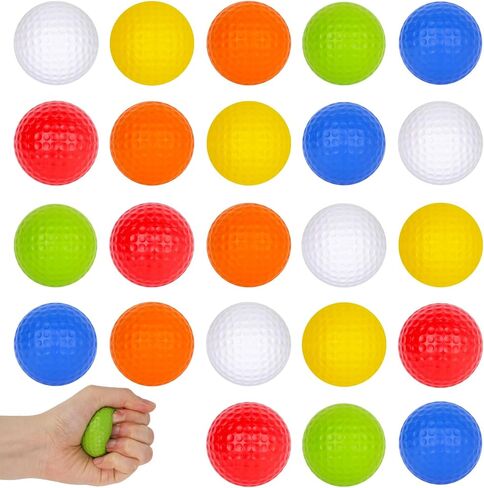 24 قطعة من كرات الجولف الإسفنجية من POPLAY، كرات جولف مضغوطة مقاس 1.6 بوصة، كرات إسفنجية جولف ملونة للاستخدام الداخلي والخارجي in Kuwait