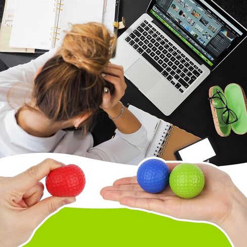 24 قطعة من كرات الجولف الإسفنجية من POPLAY، كرات جولف مضغوطة مقاس 1.6 بوصة، كرات إسفنجية جولف ملونة للاستخدام الداخلي والخارجي in Kuwait