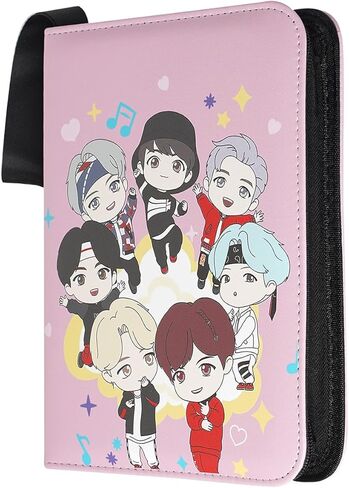 Kpop Photocard Binder Holder Sleeves K-pop Photo Card Album Book for BTS Photocard Binder 400 Cards 4-Pocket Leatherette Toploading Zip Binder in Kuwait