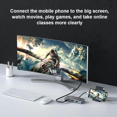 محول USB C إلى 3 HDMI، شاشة متعددة 3 منافذ من النوع C، يدعم ثنائي 4K عند 60 هرتز أو واحد 4K عند 60 هرتز واثنين من 4K عند 30 هرتز متوافق مع نظام التشغيل Windows وMac OS in Kuwait