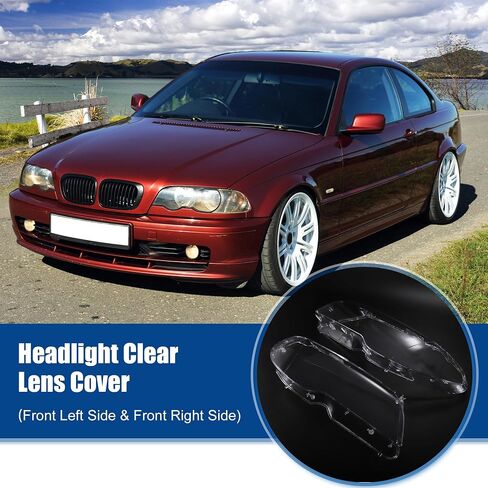 ACROPIX غطاء المصباح الأمامي الأيسر الأيمن للمصابيح الأمامية غطاء عدسة شفاف مناسب لسيارة BMW E46 2003-2006 2-Door Coupe No.63127165908 - حزمة من 2 in Saudi Arabia