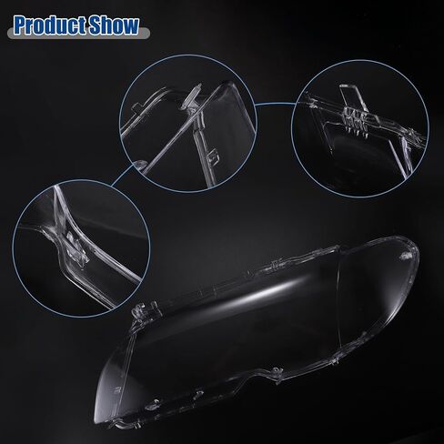 ACROPIX غطاء المصباح الأمامي الأيسر الأيمن للمصابيح الأمامية غطاء عدسة شفاف مناسب لسيارة BMW E46 2003-2006 2-Door Coupe No.63127165908 - حزمة من 2 in Saudi Arabia