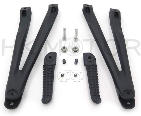 HONGK- Black Silver Rear Passenger Foot Pegs Bracket Compatible with Yamaha Yzf R1 2004-2008 [B01C0STP5A] in Saudi Arabia
