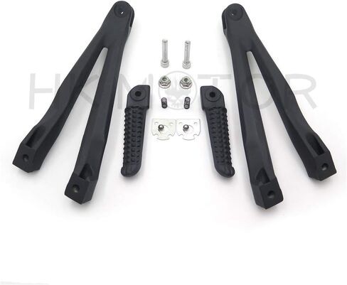 HONGK- Black Silver Rear Passenger Foot Pegs Bracket Compatible with Yamaha Yzf R1 2004-2008 [B01C0STP5A] in Saudi Arabia