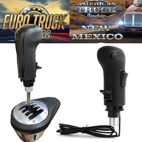 مقبض ناقل الحركة USB من Obokidly يدعم G29 G920 G27 لألعاب Simracing Sim Rig ETS2&ATS Games Euro Truck Simulator Shifter (مقبض ناقل الحركة الأسود) in Kuwait