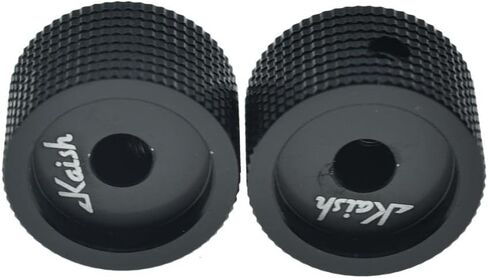 KAISH 2-Pack 63/64 "(25mm) Diam. مقابض قياس الجهد الألومنيوم الأسود 1/4" مقابض وعاء معدنية عالمية مع مؤشر وحافة مصقولة للجيتار/الجهير/مضخم أمبير/مضخم الطاقة/مكبرات الصوت/معدات الصوت in Saudi Arabia