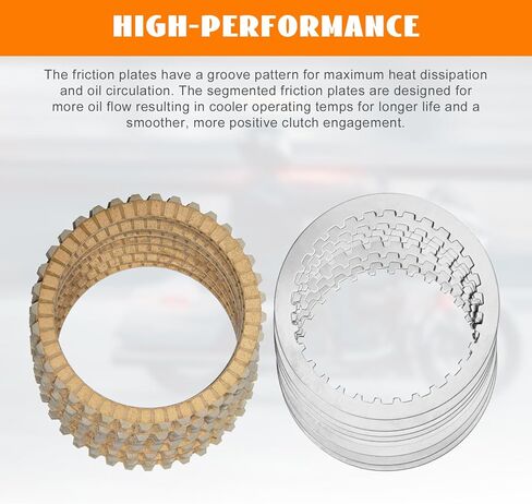 Extra Clutch Friction Plate Steel Disc Kit Fits for 1999-2017 Harley Touring Softail Dyna Twin Cam Models 1998-1999 Evolution™ 1340 P/N 307-30-10013/37980-10 in Kuwait