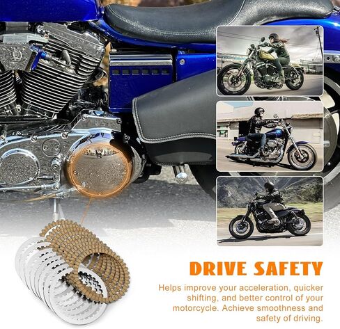 Extra Clutch Friction Plate Steel Disc Kit Fits for 1999-2017 Harley Touring Softail Dyna Twin Cam Models 1998-1999 Evolution™ 1340 P/N 307-30-10013/37980-10 in Kuwait