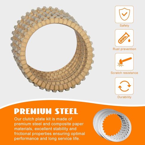 Extra Clutch Friction Plate Steel Disc Kit Fits for 1999-2017 Harley Touring Softail Dyna Twin Cam Models 1998-1999 Evolution™ 1340 P/N 307-30-10013/37980-10 in Kuwait