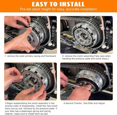 Extra Clutch Friction Plate Steel Disc Kit Fits for 1999-2017 Harley Touring Softail Dyna Twin Cam Models 1998-1999 Evolution™ 1340 P/N 307-30-10013/37980-10 in Kuwait