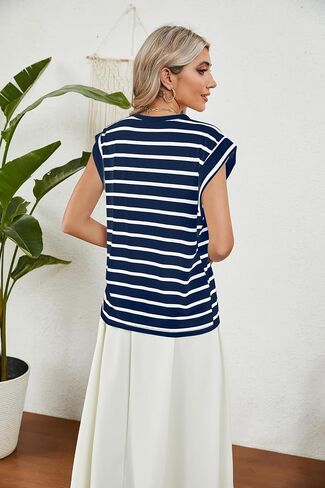 Womens Tops Casual Summer Tank Cap Sleeve Basic Tee Shirts Loose Fit Fashion Blouses in Saudi Arabia