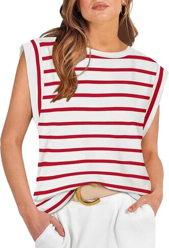 Womens Tops Casual Summer Tank Cap Sleeve Basic Tee Shirts Loose Fit Fashion Blouses in Saudi Arabia