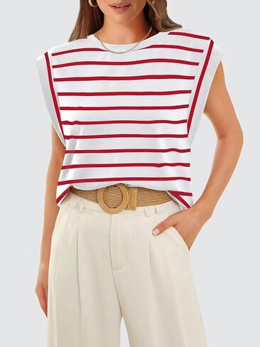 Womens Tops Casual Summer Tank Cap Sleeve Basic Tee Shirts Loose Fit Fashion Blouses in Saudi Arabia
