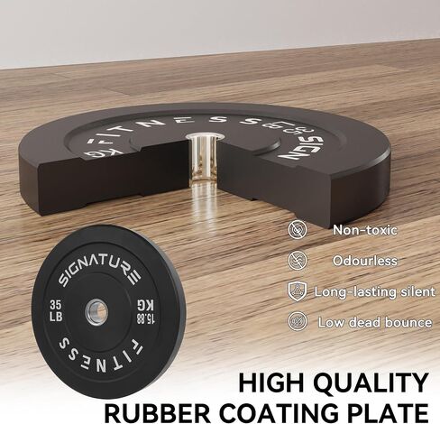 Signature Fitness 2" Olympic Bumper Plate Weight Plates with Steel Hub, 120-Pound Set, 2x 10LB, 2x 15LB, 2x 35LB in Saudi Arabia