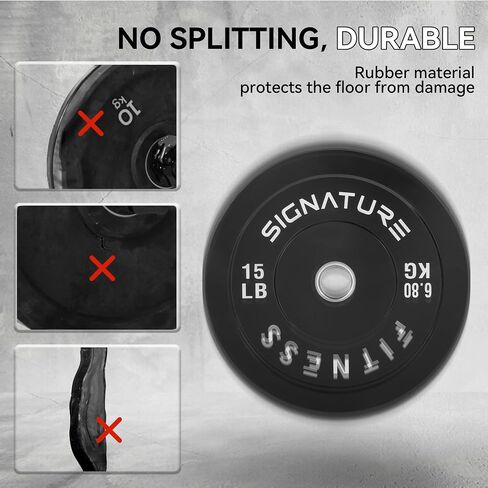 Signature Fitness 2" Olympic Bumper Plate Weight Plates with Steel Hub, 120-Pound Set, 2x 10LB, 2x 15LB, 2x 35LB in Saudi Arabia