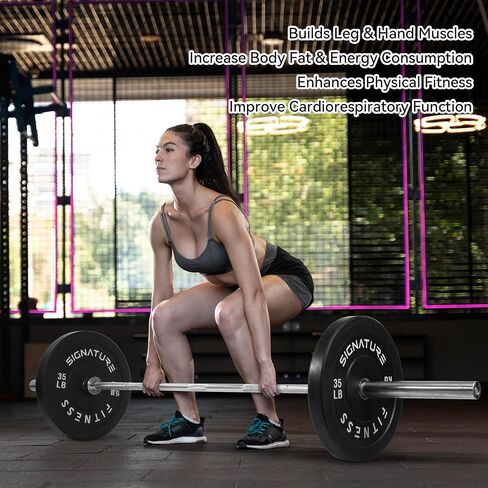 Signature Fitness 2" Olympic Bumper Plate Weight Plates with Steel Hub, 120-Pound Set, 2x 10LB, 2x 15LB, 2x 35LB in Saudi Arabia