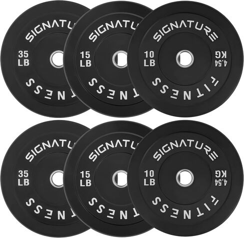 Signature Fitness 2" Olympic Bumper Plate Weight Plates with Steel Hub, 120-Pound Set, 2x 10LB, 2x 15LB, 2x 35LB in Saudi Arabia