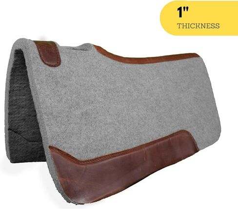 RESISTANCE 31" x 32" Synthetic Felt Performance Saddle Pad with Wear Leathers for Horse Saddle, Long Lasting Felt Saddle Pad for Horse Available in 1" Thickness in Saudi Arabia