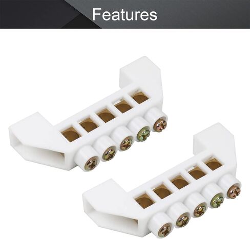 Fielect 7Pcs Terminal Bus Bar 5 Positions Terminal Block Connector Bar 6.07mm Wire Dia Screw Terminal Grounding Strip Bus Bar Single Row High Bridge Design Electric Barrier Bus Bars in Saudi Arabia