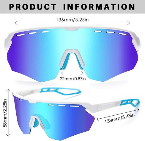 Sunglasses Men and Women, Cyclilng Sunglasses UV400 Protection, Sport Sunglasses for Running Fishing Golf in Saudi Arabia