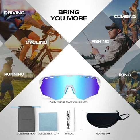 Sunglasses Men and Women, Cyclilng Sunglasses UV400 Protection, Sport Sunglasses for Running Fishing Golf in Saudi Arabia