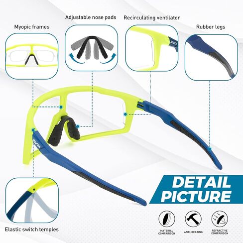 Photochromic Cycling Glasses Sports Sunglasses Men Women for Bicycle MTB Mountain Bike with HD High Contrast Lenses in Saudi Arabia