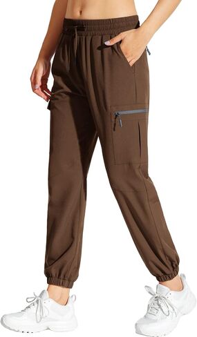 MOCOLY Hiking Cargo Joggers Pants Women Lightweight Quick Dry Joggers Water Resistant Golf Athletic Casual Pants in Saudi Arabia