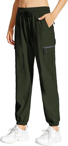 MOCOLY Hiking Cargo Joggers Pants Women Lightweight Quick Dry Joggers Water Resistant Golf Athletic Casual Pants in Saudi Arabia