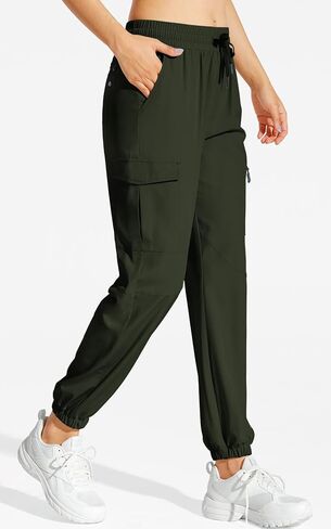 MOCOLY Hiking Cargo Joggers Pants Women Lightweight Quick Dry Joggers Water Resistant Golf Athletic Casual Pants in Saudi Arabia