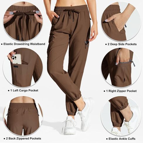 MOCOLY Hiking Cargo Joggers Pants Women Lightweight Quick Dry Joggers Water Resistant Golf Athletic Casual Pants in Saudi Arabia