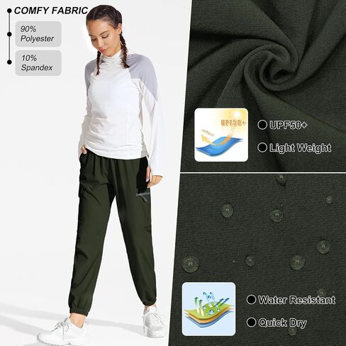 MOCOLY Hiking Cargo Joggers Pants Women Lightweight Quick Dry Joggers Water Resistant Golf Athletic Casual Pants in Saudi Arabia