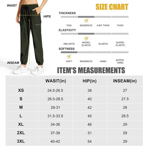 MOCOLY Hiking Cargo Joggers Pants Women Lightweight Quick Dry Joggers Water Resistant Golf Athletic Casual Pants in Saudi Arabia