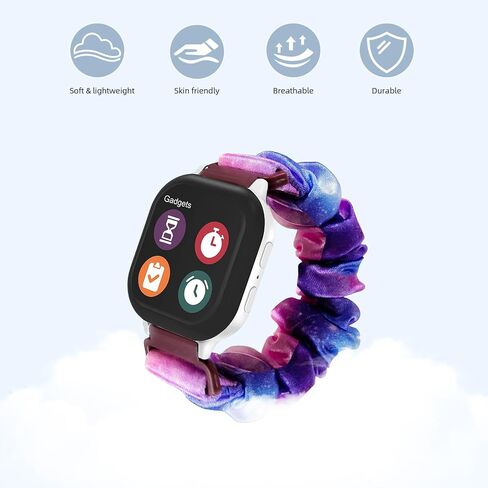 NewJourney 3 قطع من سوار Scrunchie متوافق مع ساعة Gizmo 3/2/1 وساعة Gabb 3/2/1 وساعة SyncUP للأطفال، سوار معصم من القماش المرن الناعم للفتيات in Kuwait