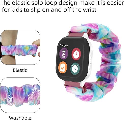 NewJourney 3 قطع من سوار Scrunchie متوافق مع ساعة Gizmo 3/2/1 وساعة Gabb 3/2/1 وساعة SyncUP للأطفال، سوار معصم من القماش المرن الناعم للفتيات in Kuwait