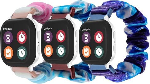 NewJourney 3 قطع من سوار Scrunchie متوافق مع ساعة Gizmo 3/2/1 وساعة Gabb 3/2/1 وساعة SyncUP للأطفال، سوار معصم من القماش المرن الناعم للفتيات in Kuwait