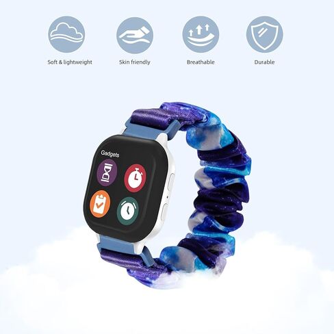 NewJourney 3 قطع من سوار Scrunchie متوافق مع ساعة Gizmo 3/2/1 وساعة Gabb 3/2/1 وساعة SyncUP للأطفال، سوار معصم من القماش المرن الناعم للفتيات in Kuwait