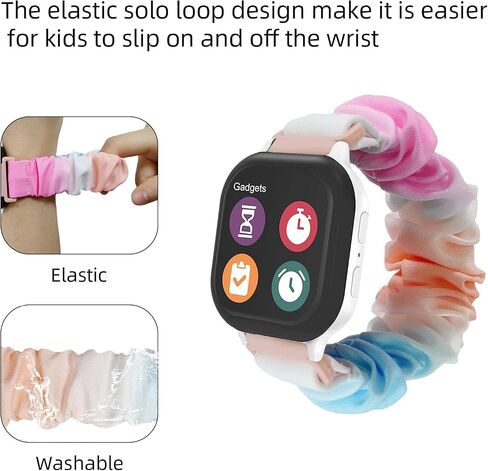 NewJourney 3 قطع من سوار Scrunchie متوافق مع ساعة Gizmo 3/2/1 وساعة Gabb 3/2/1 وساعة SyncUP للأطفال، سوار معصم من القماش المرن الناعم للفتيات in Kuwait
