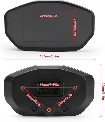 عداد سرعة الدراجة النارية، أداة عرض TFT LCD عالمية للدراجات النارية، عداد السرعة، عداد المسافات، عداد سرعة الدوران مناسب لدراجة نارية 2/4 أسطوانة in Kuwait