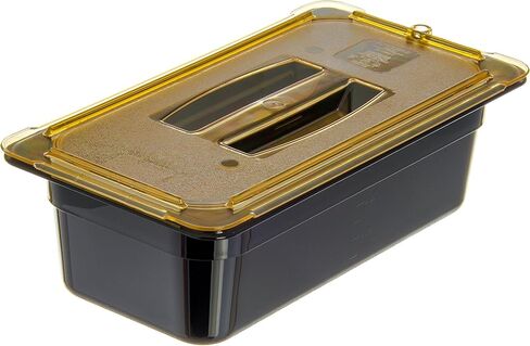 Carlisle FoodService Products Storplus 1/3 Size High Heat Food Pan Lid with Molded Handle for Catering, Buffets, Restaurants, High Heat Plastic, Amber in Saudi Arabia