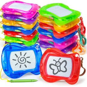 Mini Magnetic Drawing Board for Kids - (Pack of 12) Backpack Keychain Doodle Drawing Boards, Kids Party Favors Erasable Sketch Board Writing Pad Valentines Gifts for Class Easter Goodie Bag Fillers in Kuwait